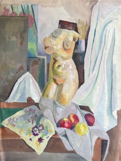 Vintage Mid-20th Century Post-Impressionist Still Life with Apples and Female Torso