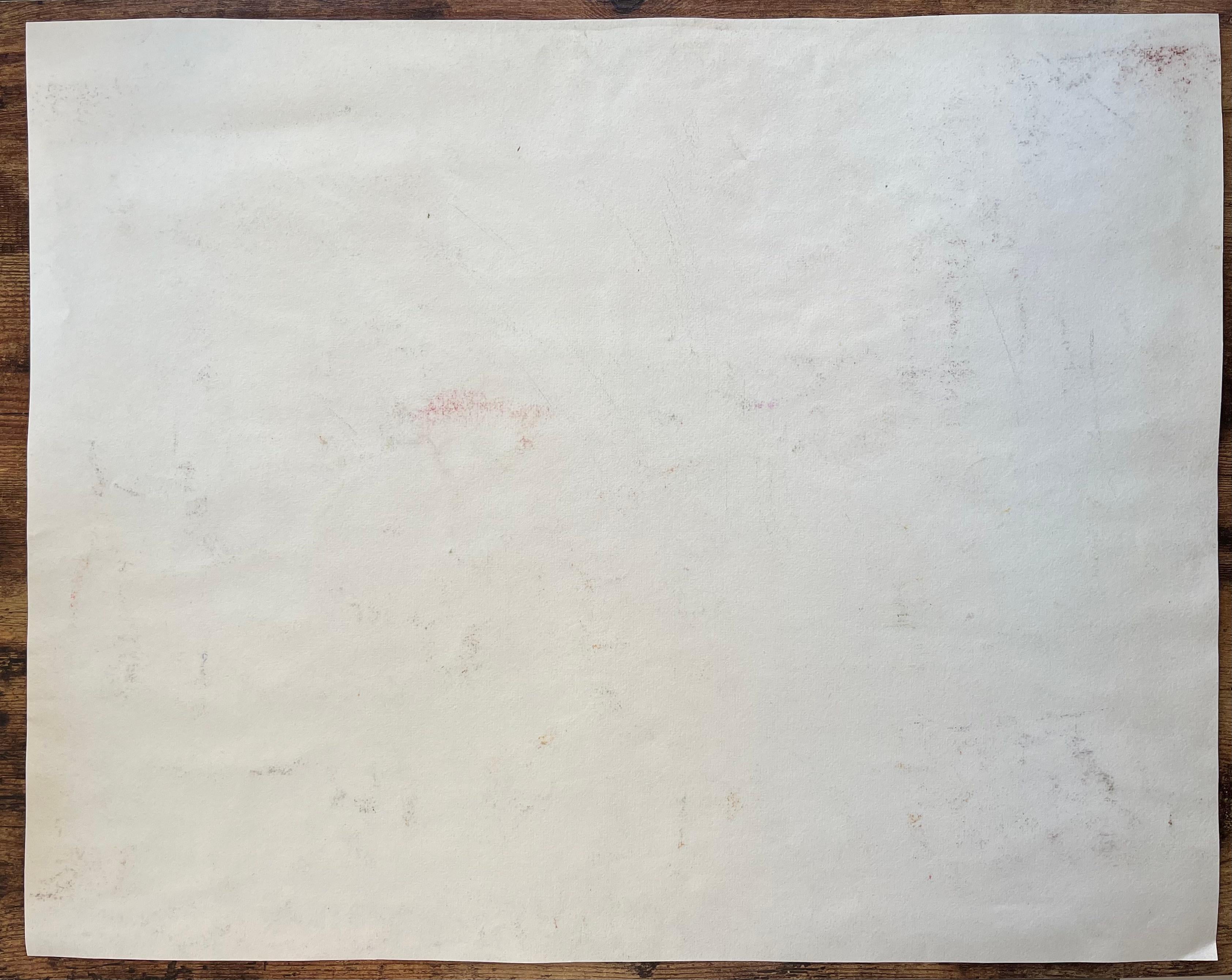 Acuarela postimpresionista de mediados del siglo XX de tulipanes rojos y mimosas en jarrón en venta 3