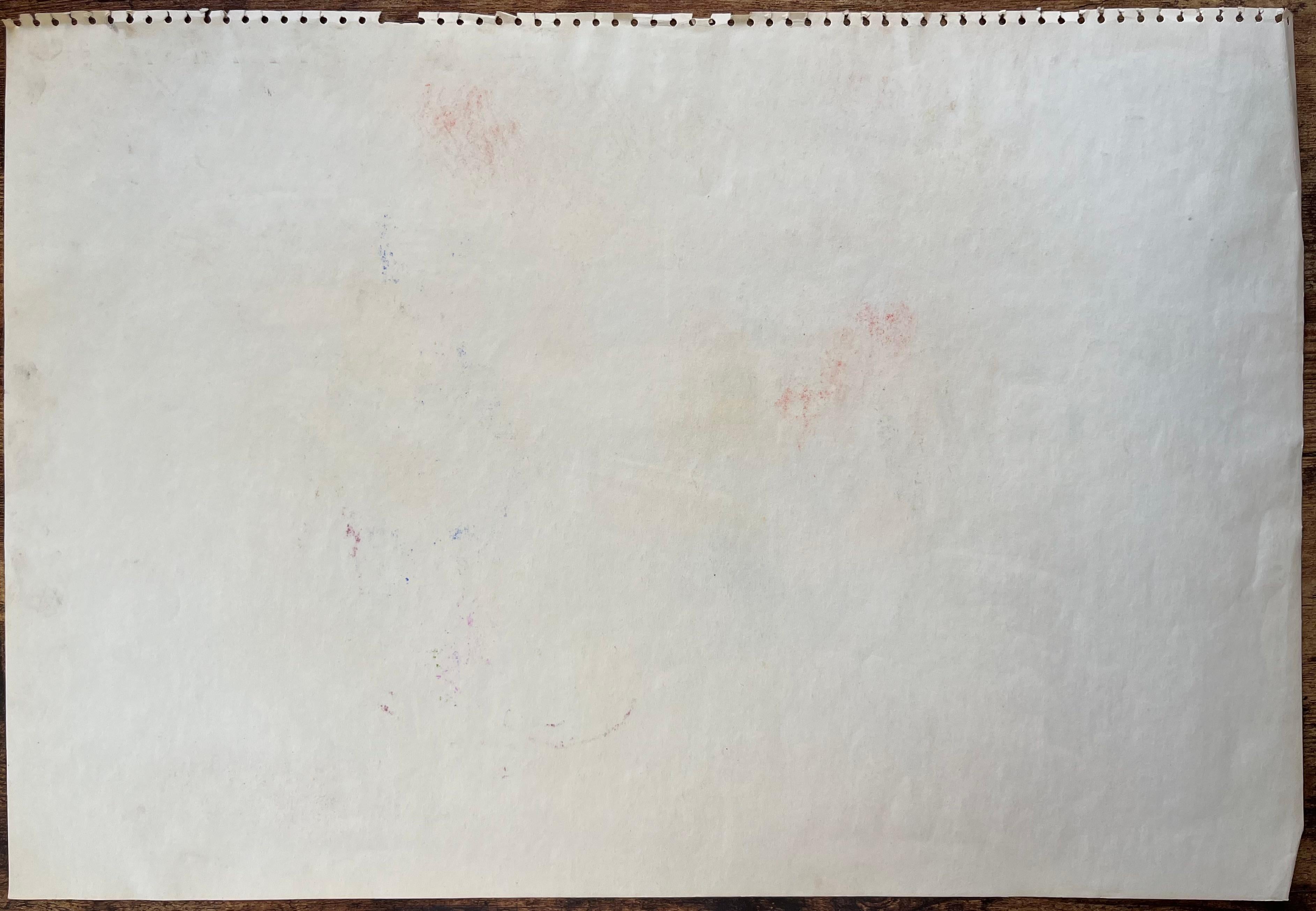 Escena de playa en pastel francés de mediados de siglo con mujer sentada tejiendo y sombrillas en venta 3