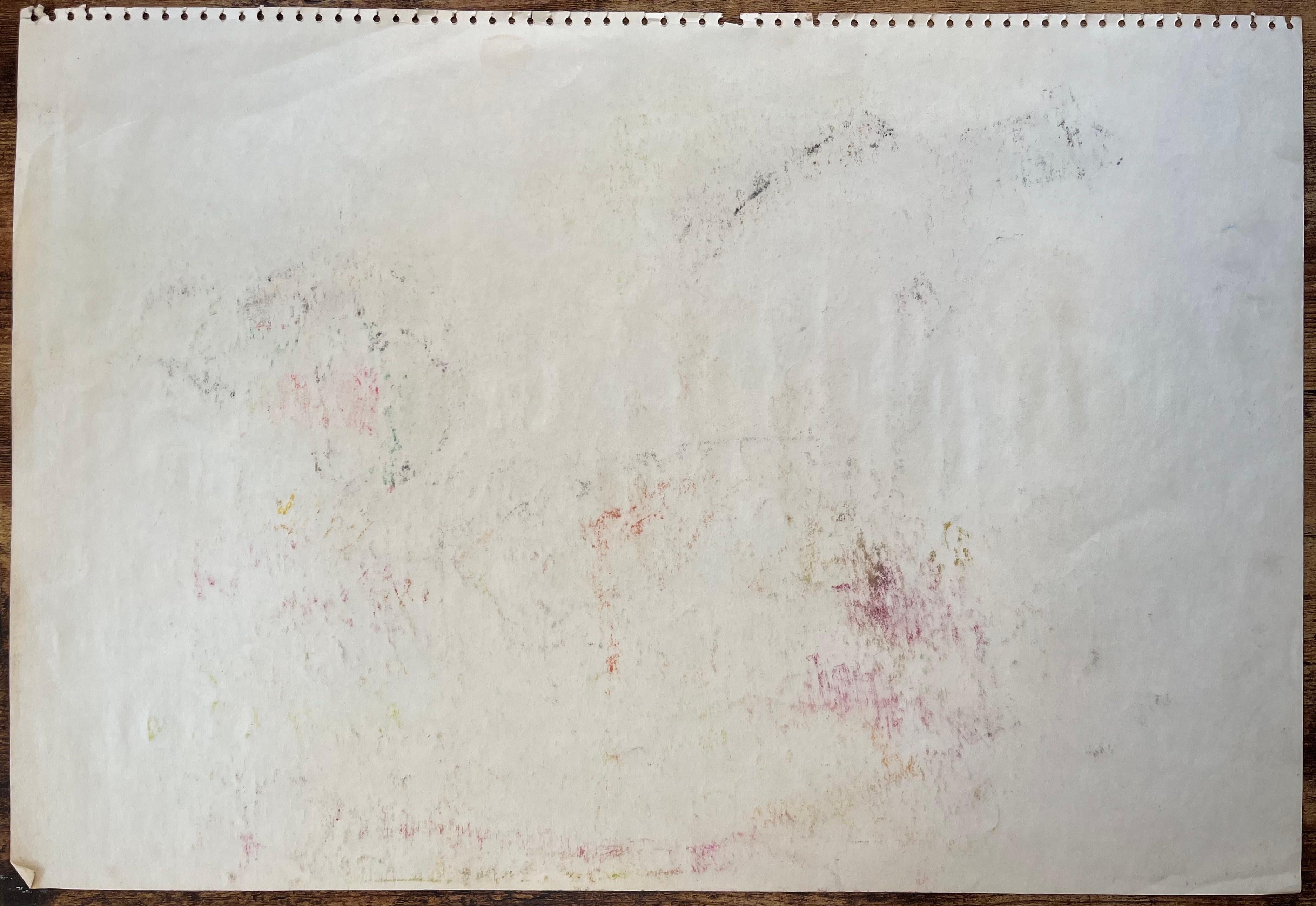 Französische Pastell-Botanische Studie aus der Jahrhundertmitte mit roten Blumen und grünem Laub im Angebot 3