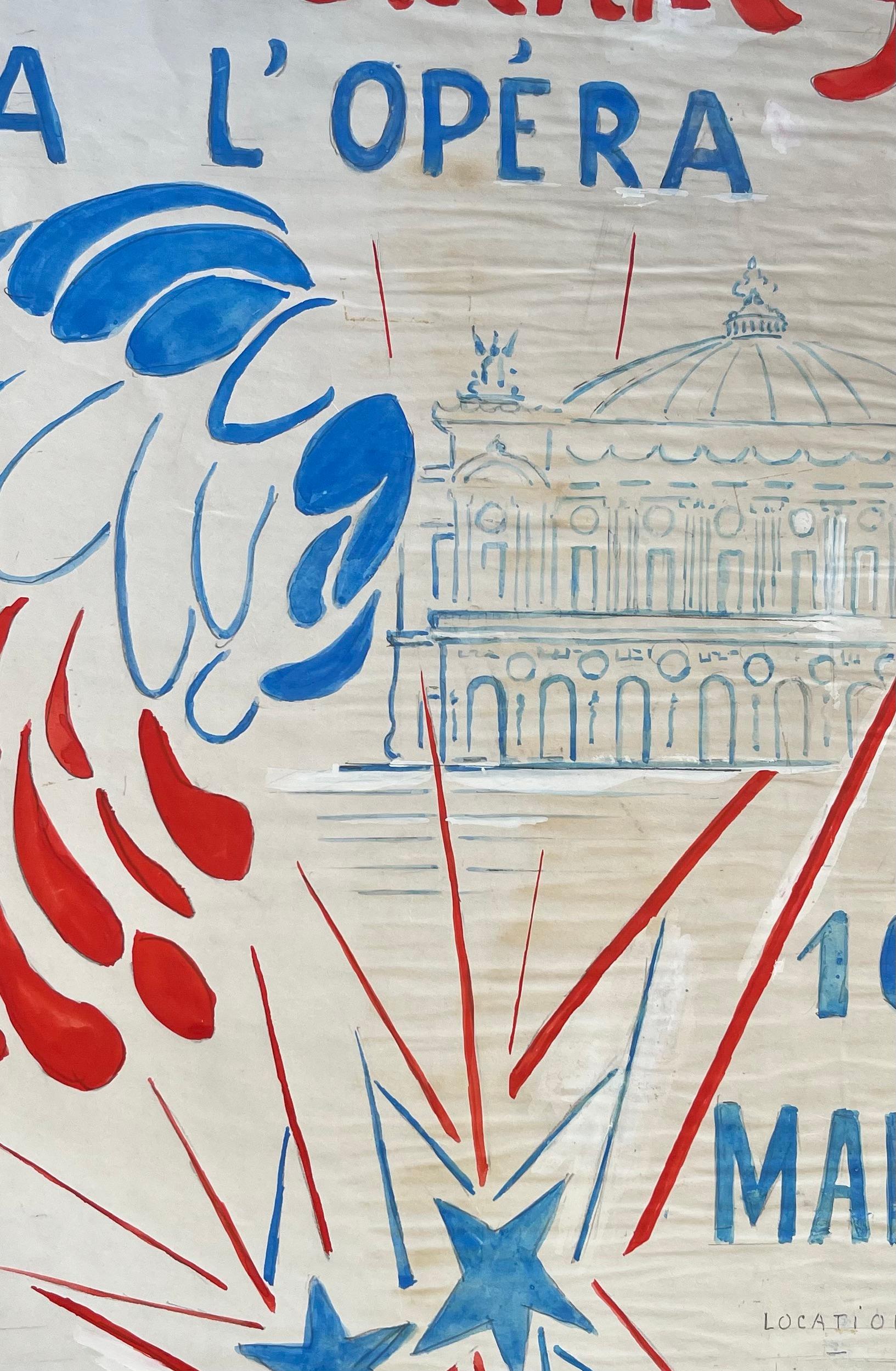 Affiche originale française pour le Gala de Saint-Cyr à l'Opéra en vente 1
