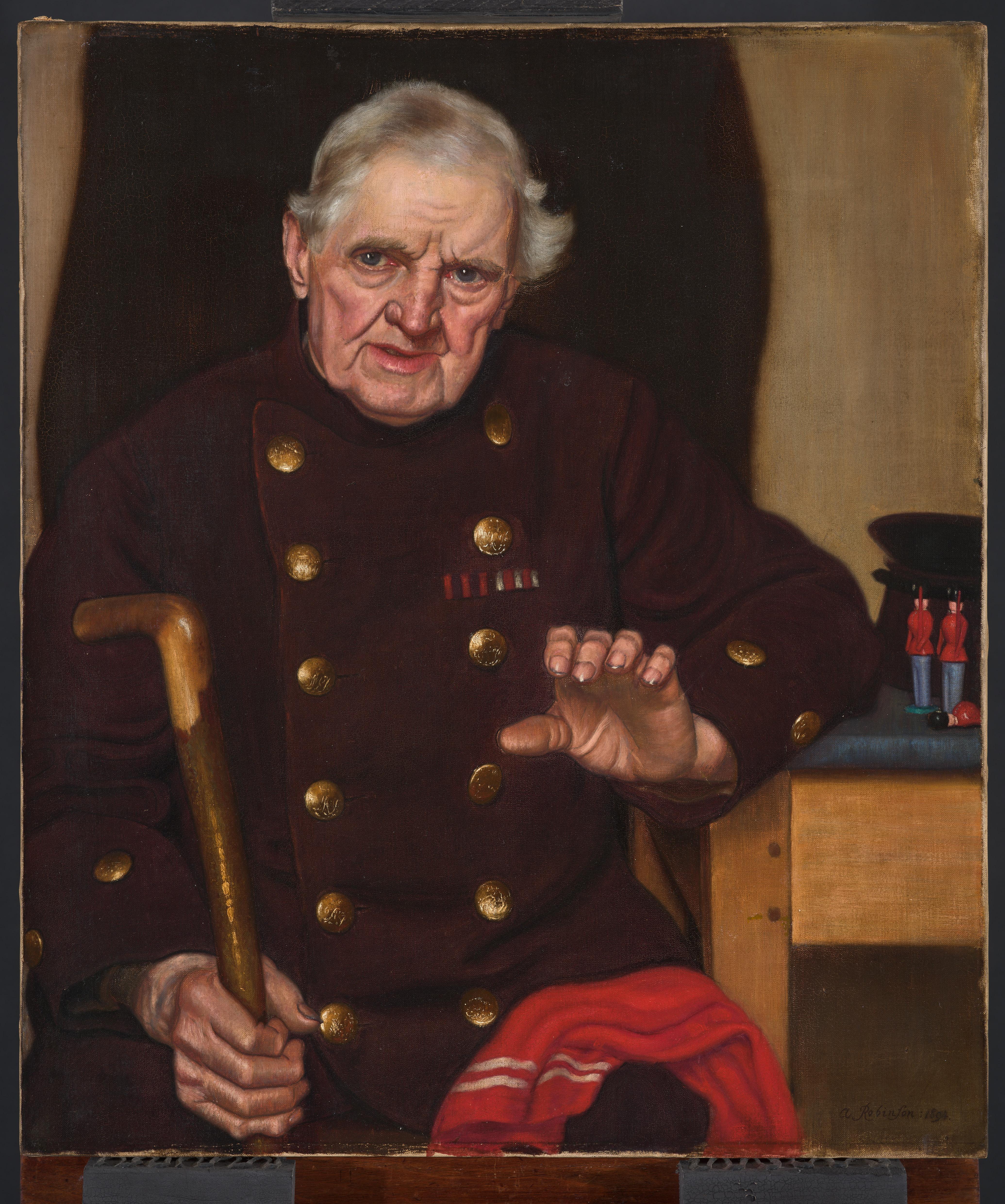El pensionista de Chelsea - Portrait Painting Marrón de Anne Marjorie Robinson