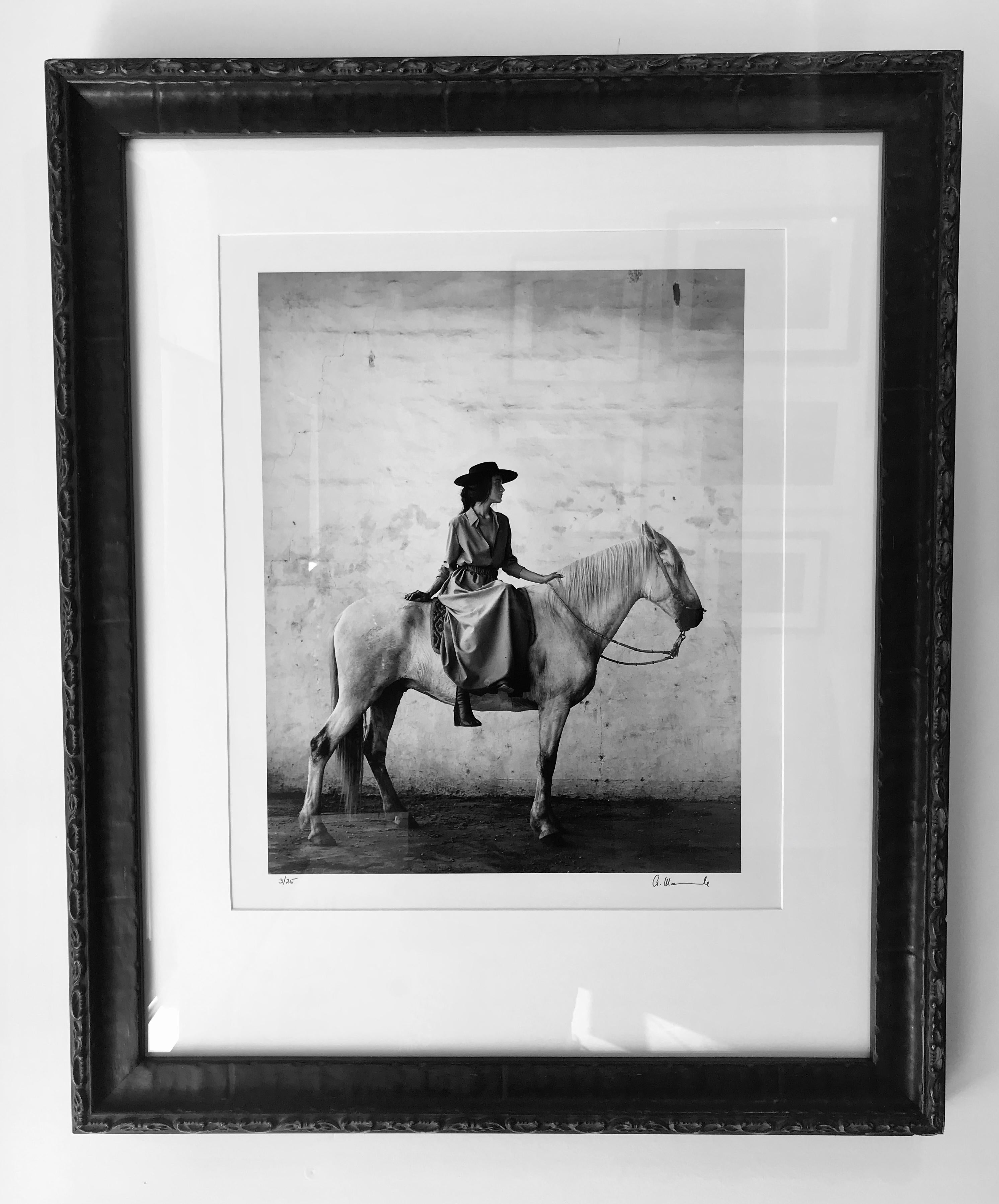 Model on Horse - Photograph by Anne Menke