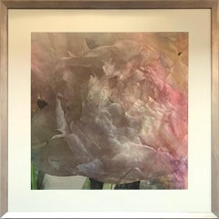 "Painted Peony 2" by Anne Muller, Hand-painted photographic lift print, 2021