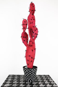 Contemporary Conceptual Cactus Sculpture Plant Drawing Pink Female artist NYC