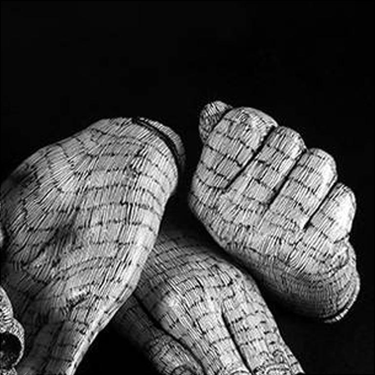 Untitled (my hands) - Black Figurative Sculpture by Anne Muntges