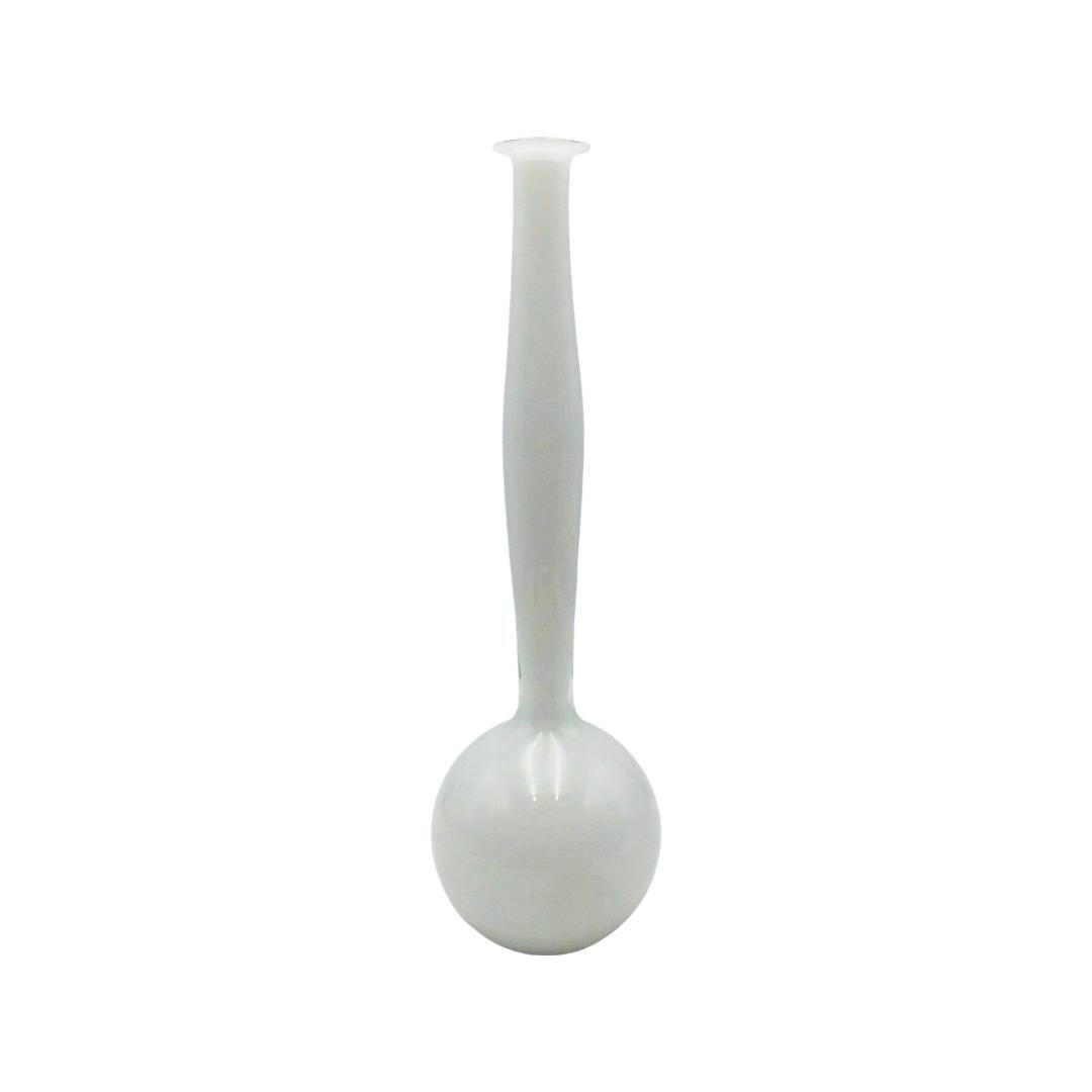 Rare Signed White Glass Vase by Anne Nilsson for Orrefors Expo 1998