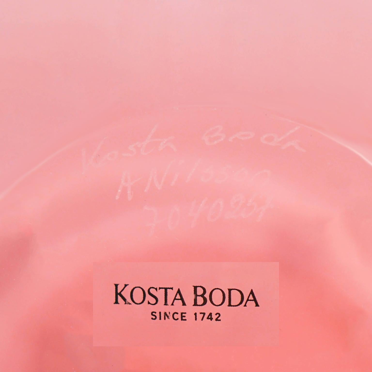 Swedish Anne Nilsson for Kosta Boda Pair of Postmodern Vases
