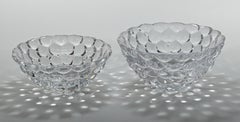 Anne Nilsson for Orrefors Set of Raspberry Bowls Crystal, Sweden 1992