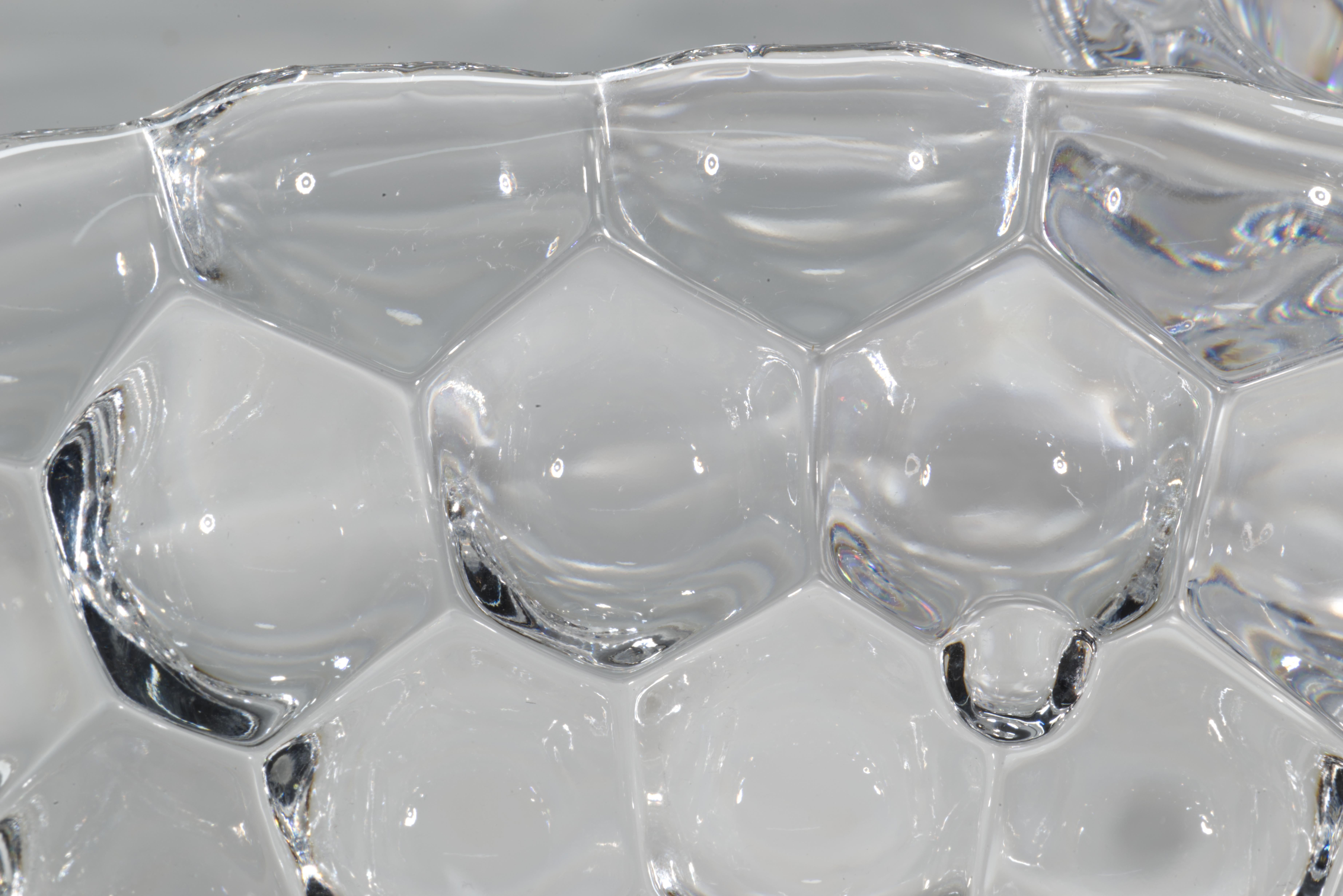 20th Century Anne Nilsson for Orrefors Set of Raspberry Bowls Crystal, Sweden 1992 For Sale