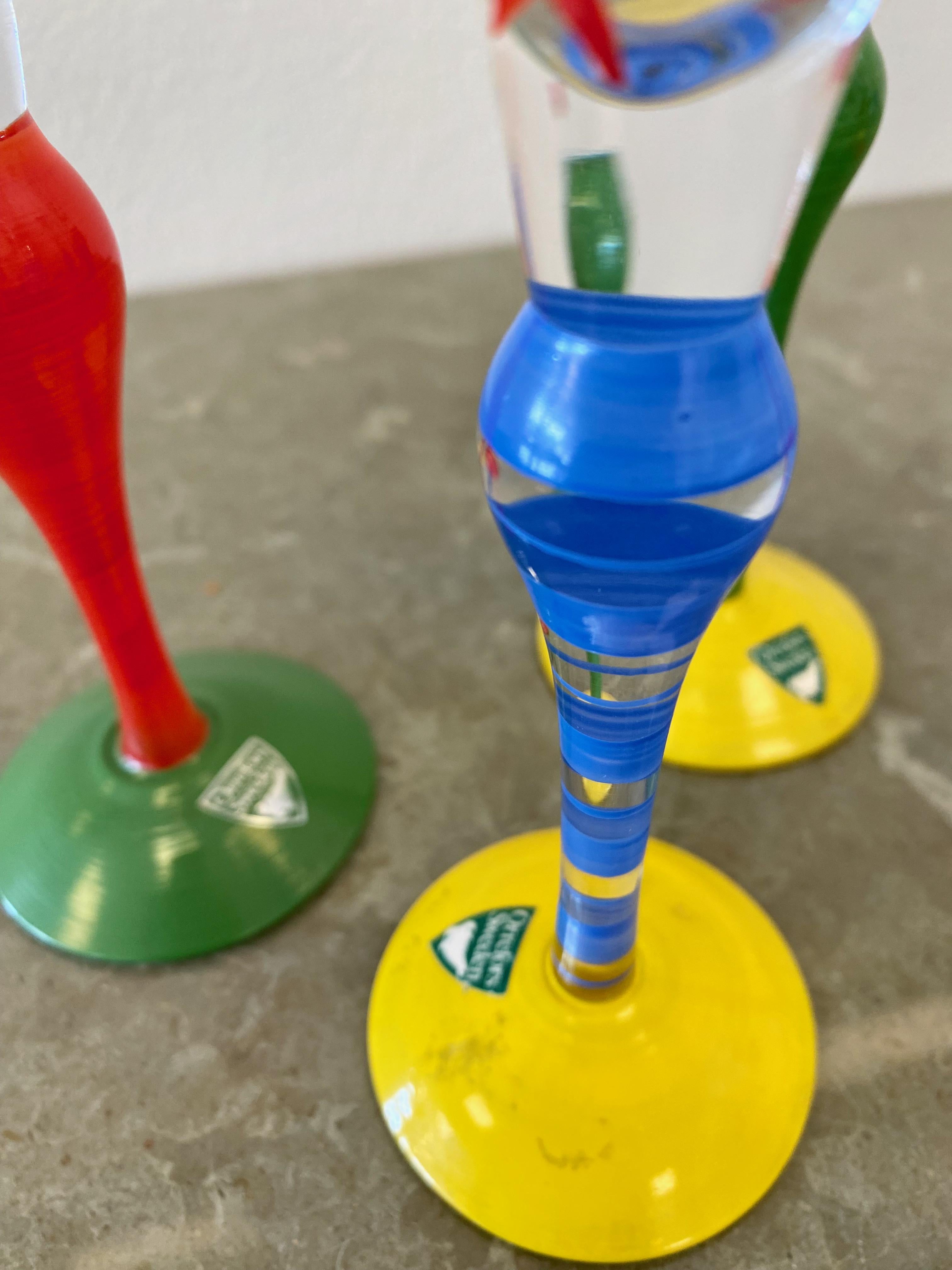 Anne Nilsson, juego de 6 copas de aguardiente Clown para Orrefors Pintado a mano en venta
