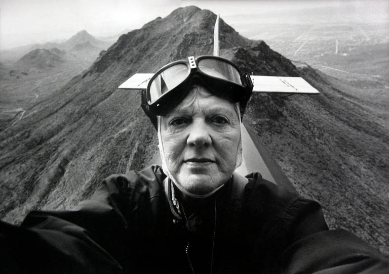 Anne Noggle Black and White Photograph - Myself as a Pilot V. 2:0
