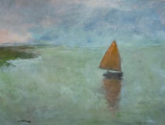Anne Packard, "Breaking Waves", peinture à l'huile sur toile de paysage de plage 30x40