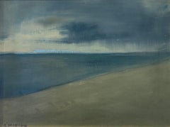 Anne Packard, « In the Air », peinture à l'huile sur toile, 16x20, paysage de plage et de mer