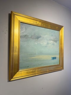 Anne Packard, "Stillness", 18x22 Beach Seascape Oil Painting on Canvas
