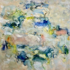 April Nine, Pittura a olio astratta su tela, firmata