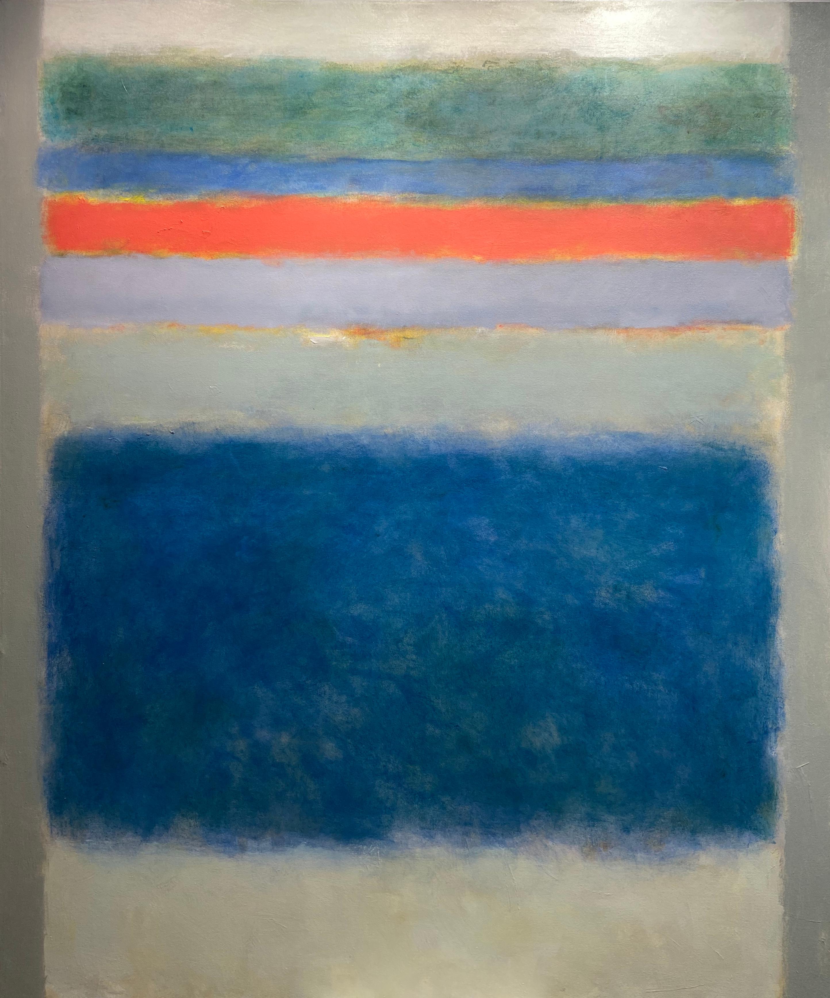 Anne Raymond Landscape Blue, Abstract Landscape, Oil Painting on