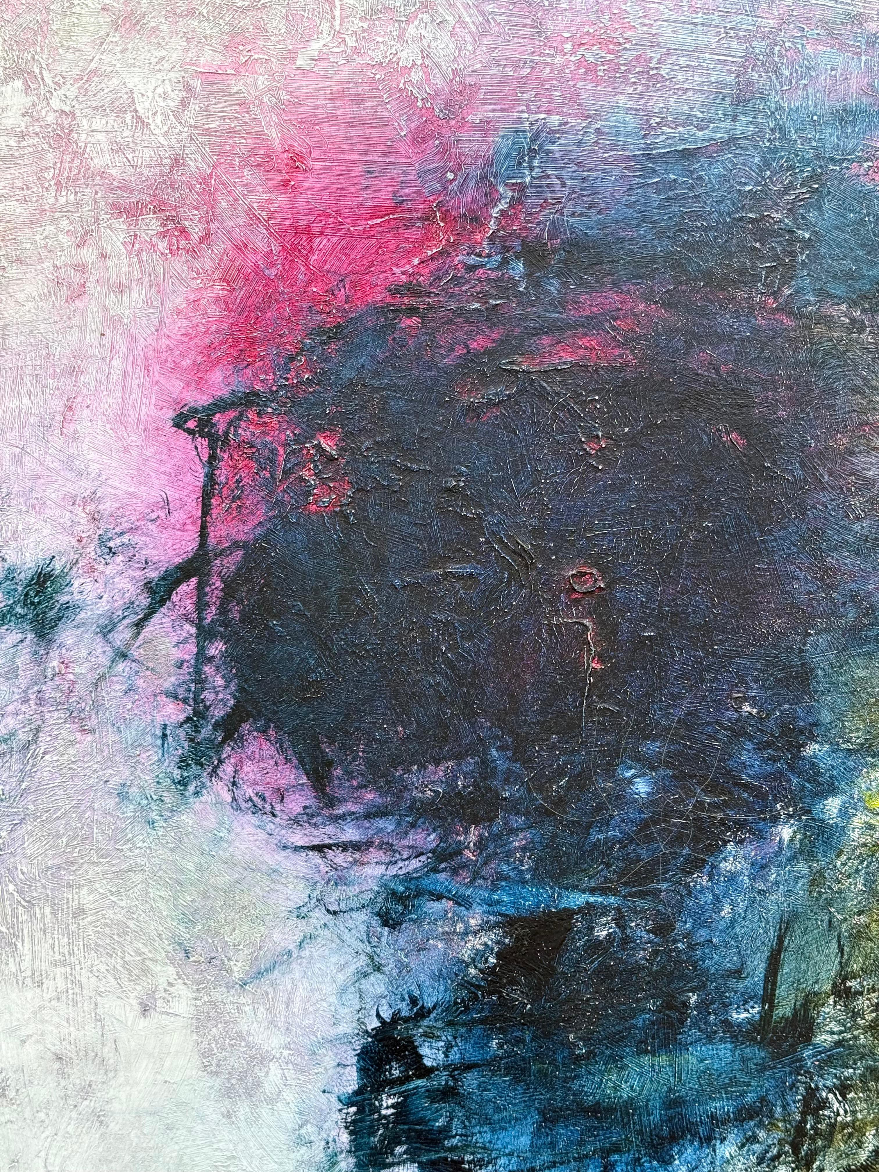 Original oil on canvas abstract painting by the American artist, Anne Raymond. Circa 1910. Condition is excellent. Titled and signed verso.  Presently unframed. Provenance:  A Long Island collector.

Anne Raymond was born in Washington, D.C. and