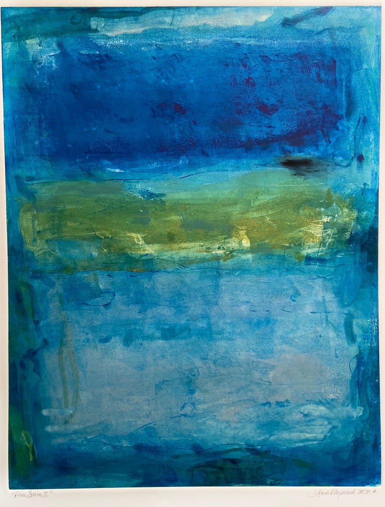Anne Raymond River Swim I Abstract Seascape Oil Painting
