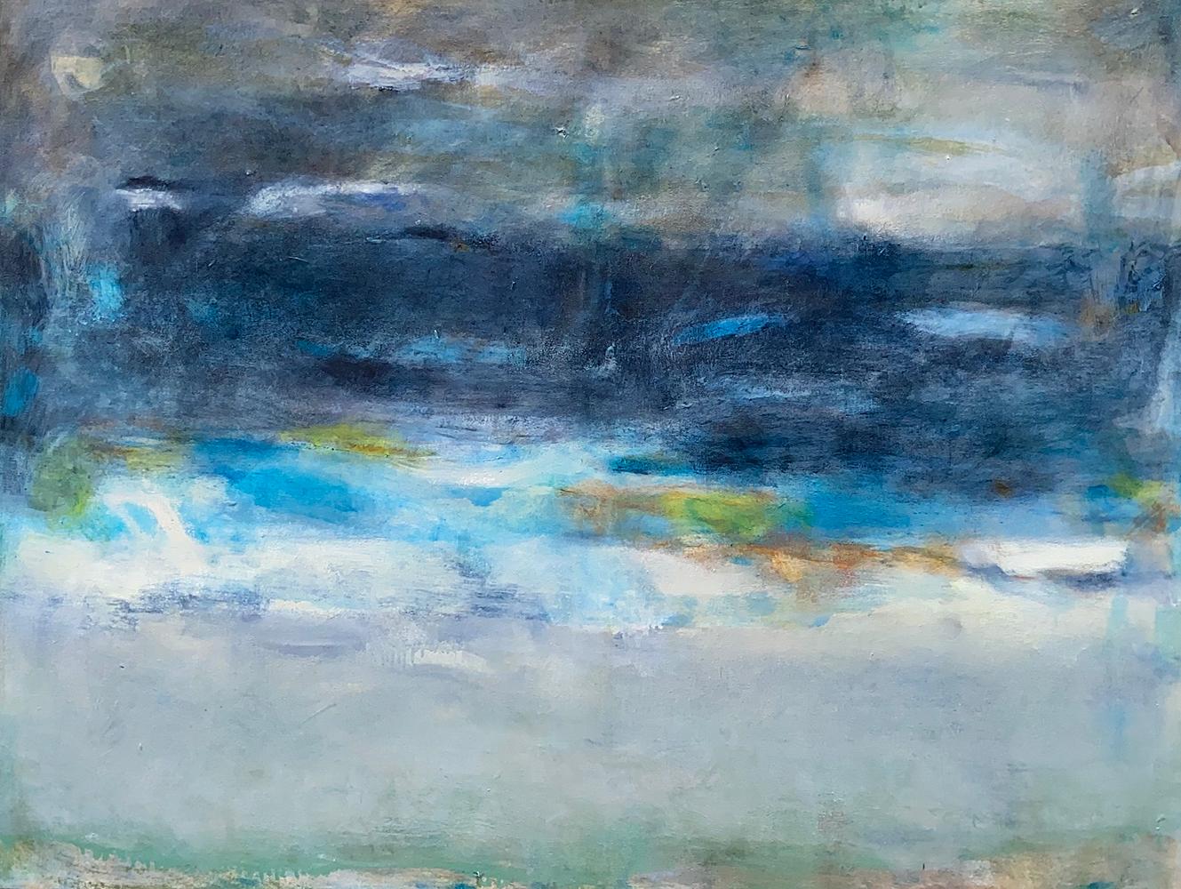 Anne Raymond Abstract Painting - Storm Passing, 2021, Abstract Oceanscape, Oil Painting on Canvas, Signed 