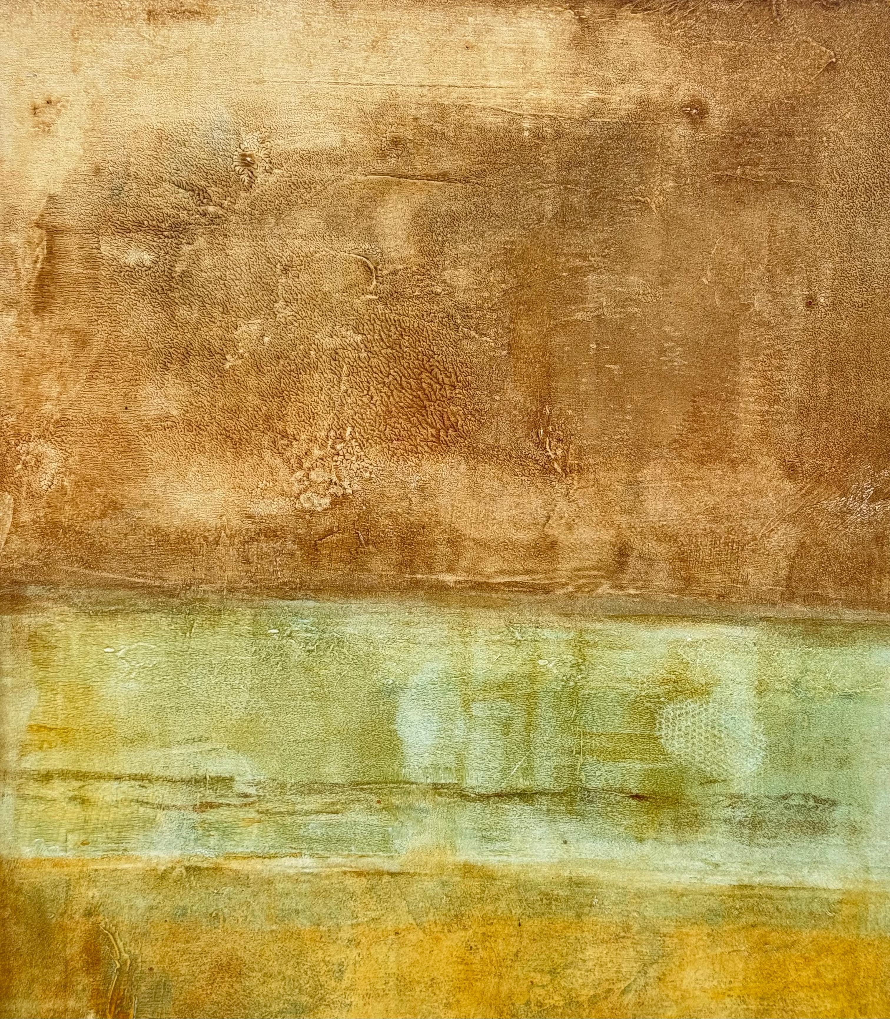 “Untitled” - Brown Abstract Painting by Anne Raymond