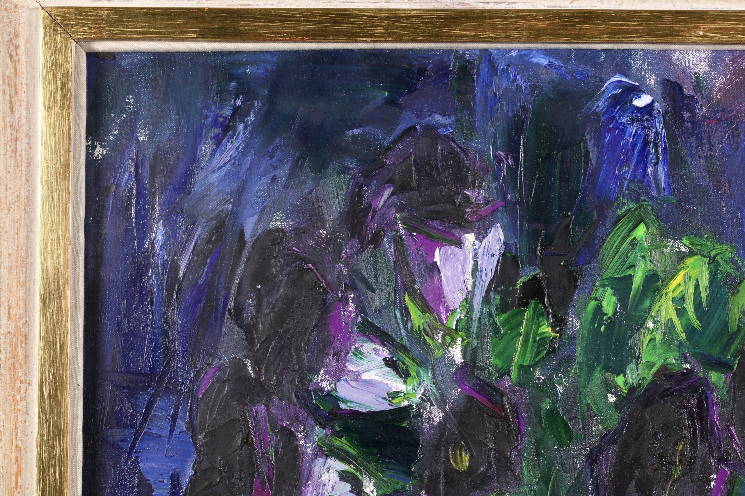 Gloxinias – Postimpressionistische Blumenstillleben Öl von Anne Redpath im Angebot 9