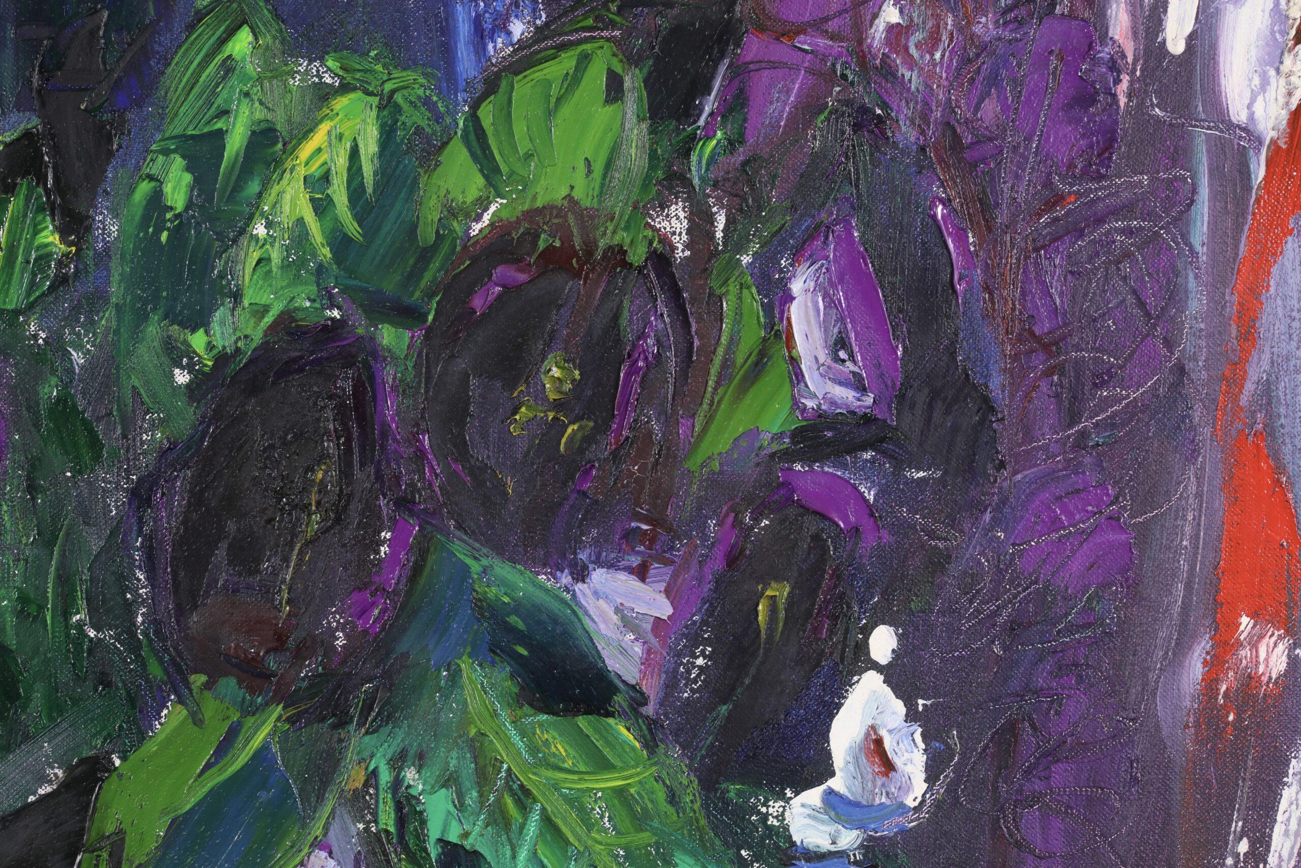 Gloxinias – Postimpressionistische Blumenstillleben Öl von Anne Redpath im Angebot 4