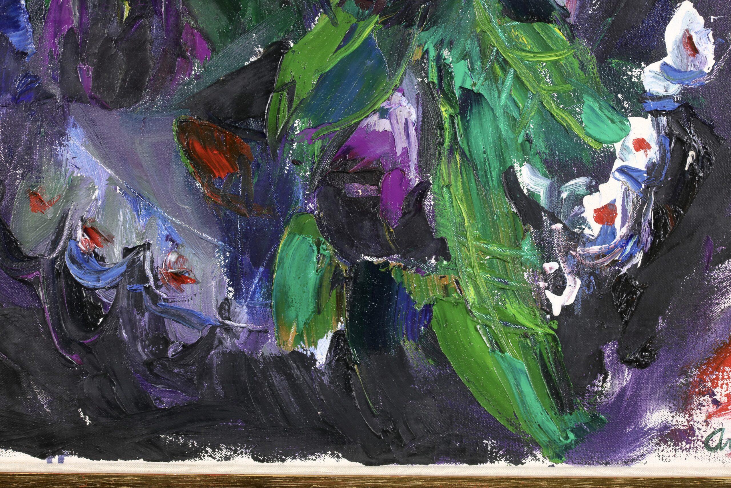 Gloxinias – Postimpressionistische Blumenstillleben Öl von Anne Redpath im Angebot 7