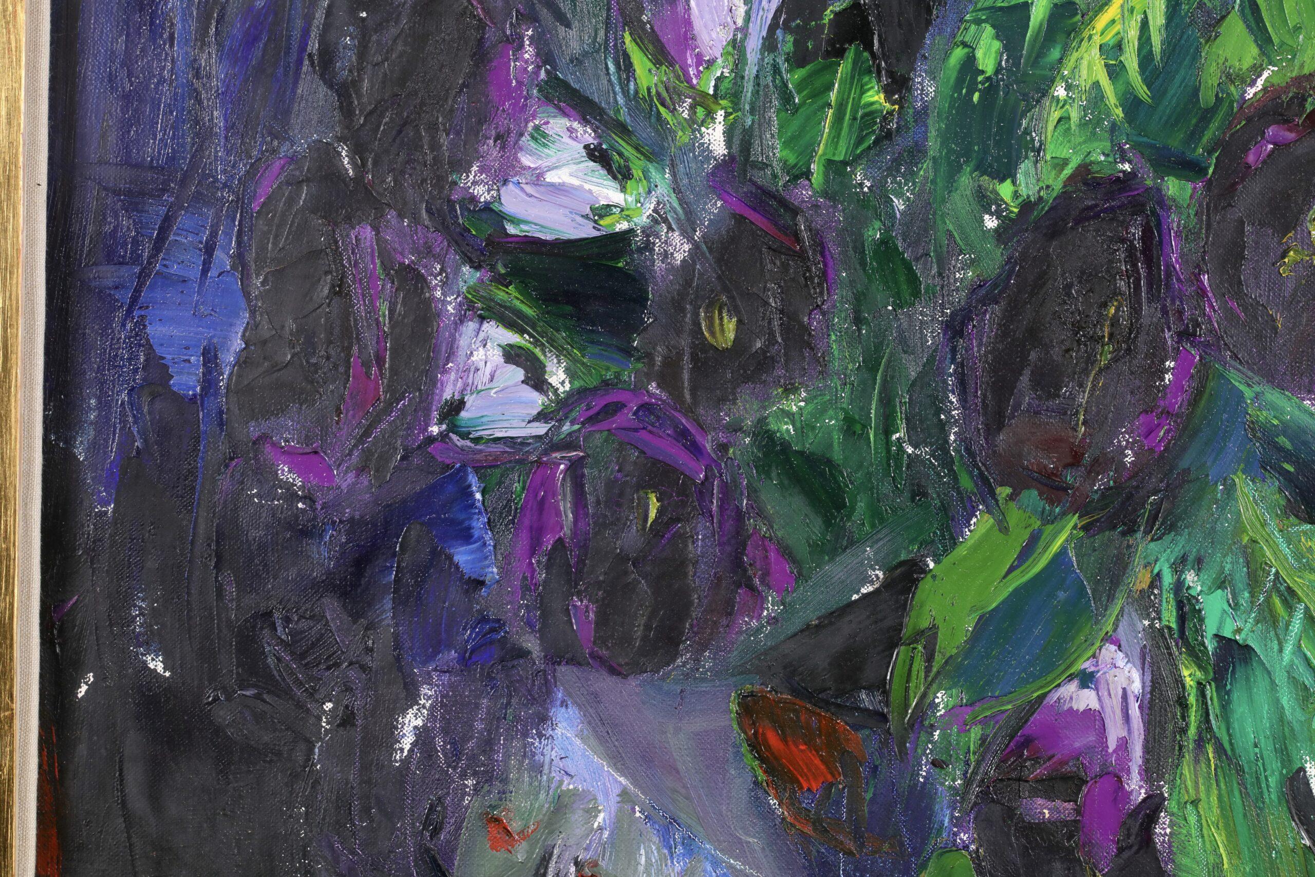 Gloxinias – Postimpressionistische Blumenstillleben Öl von Anne Redpath im Angebot 8