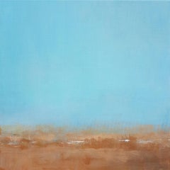 « Cloud 1 », peinture à l'acrylique Claire Rust Earth, paysage abstrait turquoise