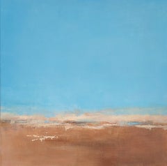"The Sky 1",   Blue Sky Rust Earth Abstract Landscape Acrylic Painting
