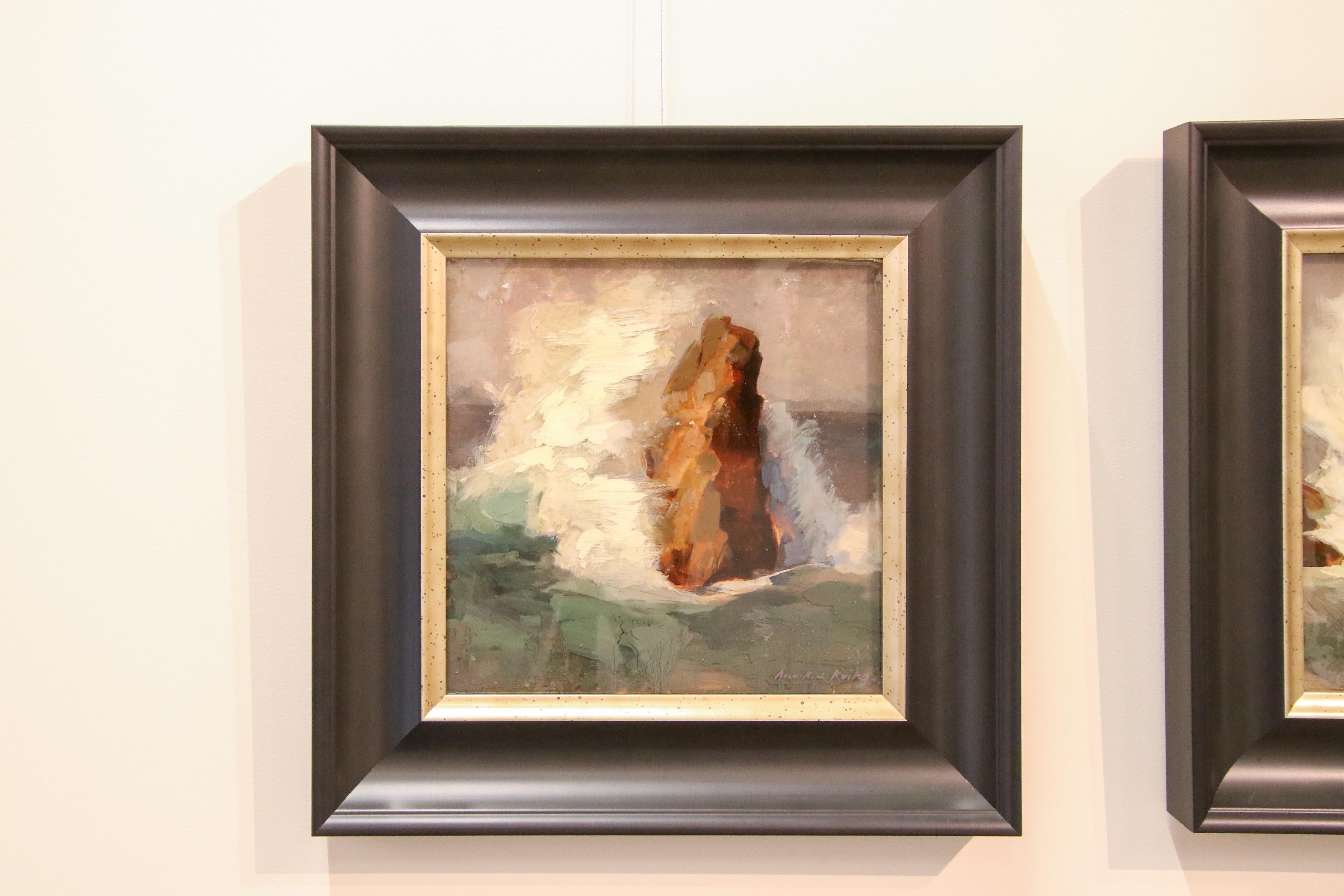 Rock In The Sea - Peinture contemporaine du 21e siècle sur résine époxy - Painting de Anne-Rixt Kuik