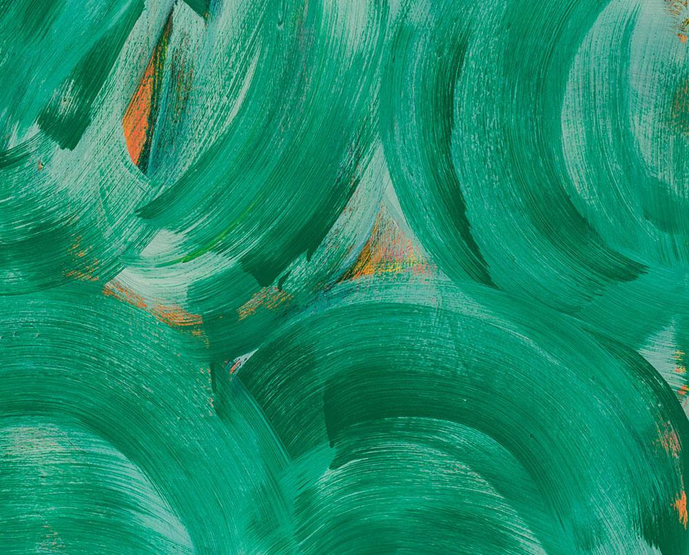 Le tourbillon vert (peinture abstraite) - Abstrait Painting par Anne Russinof
