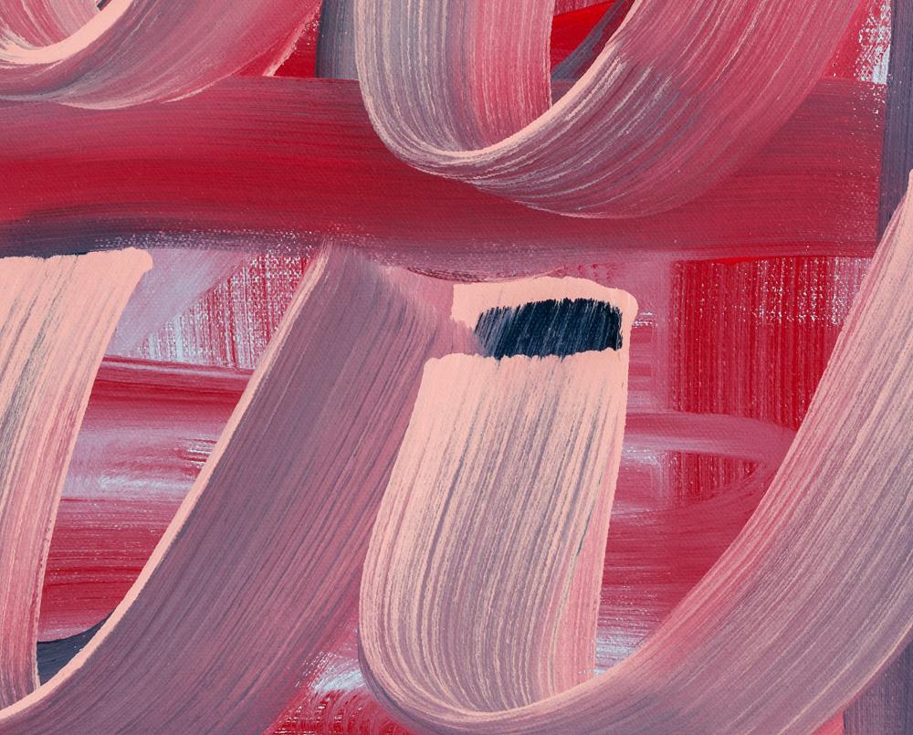 Playing For Time (Abstract painting) - Pink Abstract Painting by Anne Russinof