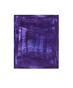 "Serpentine Six", gestural abstract aquatint monoprint, blue and violet tones.