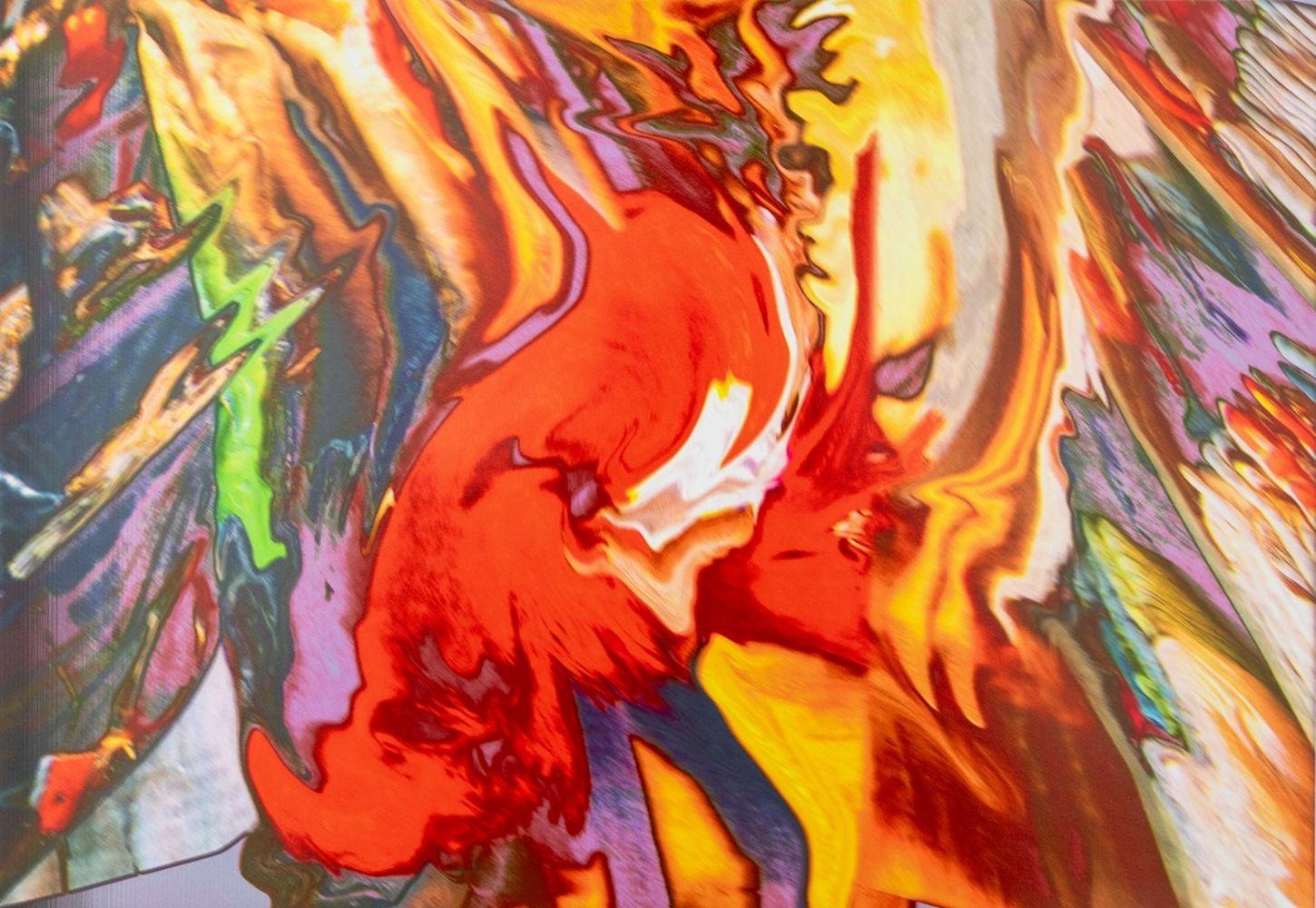 Abstract Paint Pour Composition - Photograph by Anne Sager