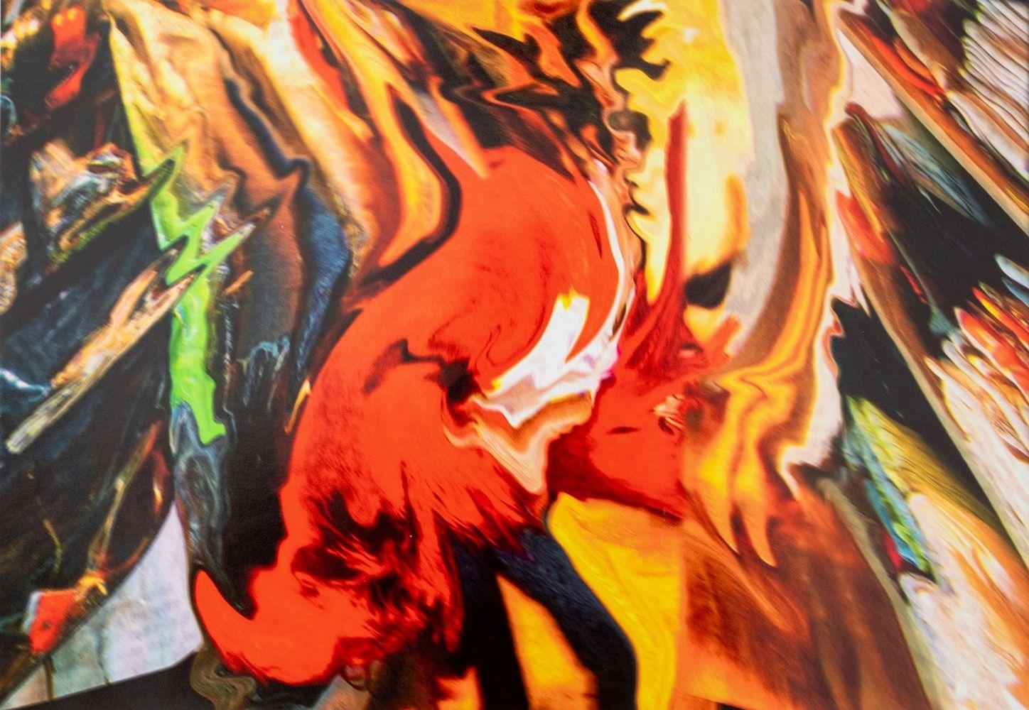 Abstract Paint Pour Composition - Photograph by Anne Sager