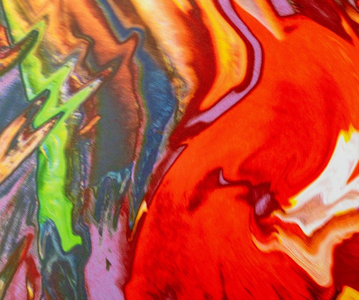 Abstract Paint Pour Composition - Contemporary Photograph by Anne Sager