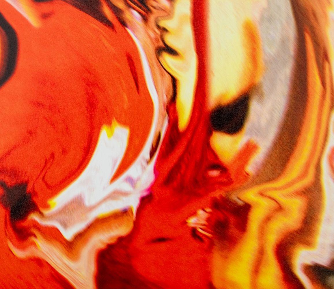 Abstract Paint Pour Composition - Contemporary Photograph by Anne Sager