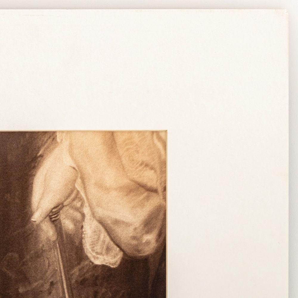 Anne Sager (American, 1930-2024), Portrait of Fernando Botero, Black and White Photograph Print Collage, depicting the artist Botero (Colombian, 1932-2023) in front of self portrait, signed lower right, with artist's estate stamp to verso, in mat,