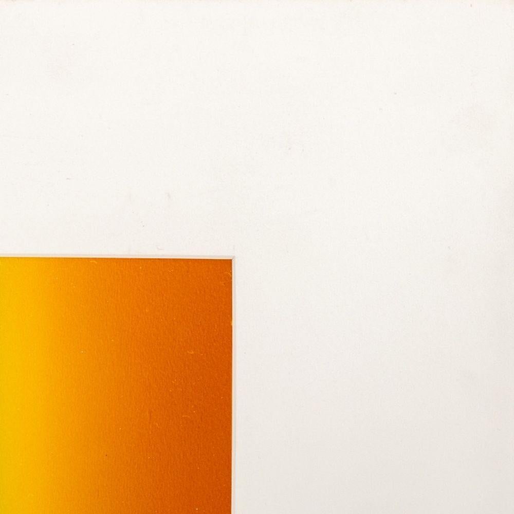 Anne Sager (American, 1930-2024), Striped Abstraction, Digital Composition, Chromogenic Print, oranges and greens, signed lower right, with artist's estate stamp to verso, in mat, unframed. Image: 17.75