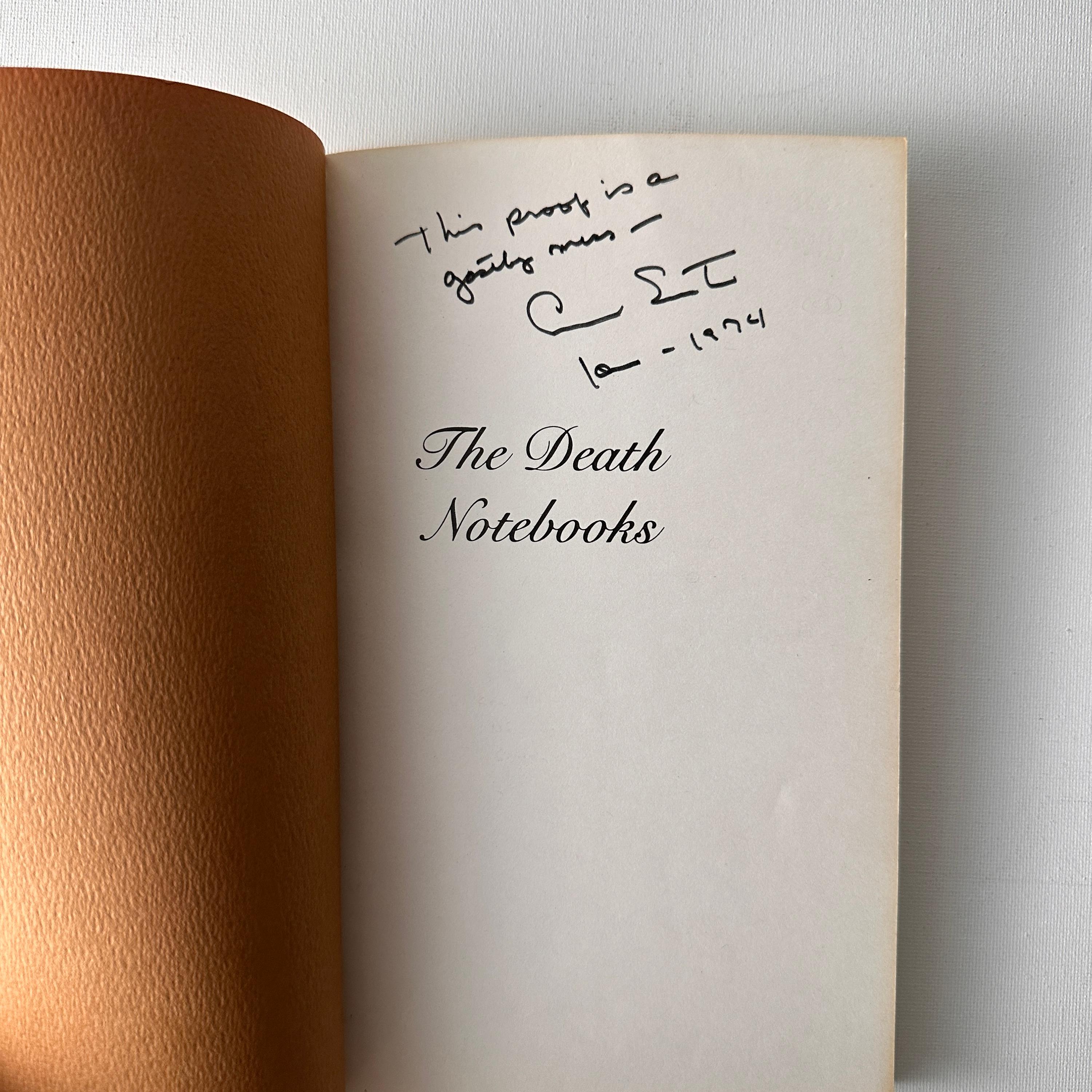 Anne Sexton Signed Galley & First Edition, The Death Notebooks In Excellent Condition For Sale In Southbury, CT
