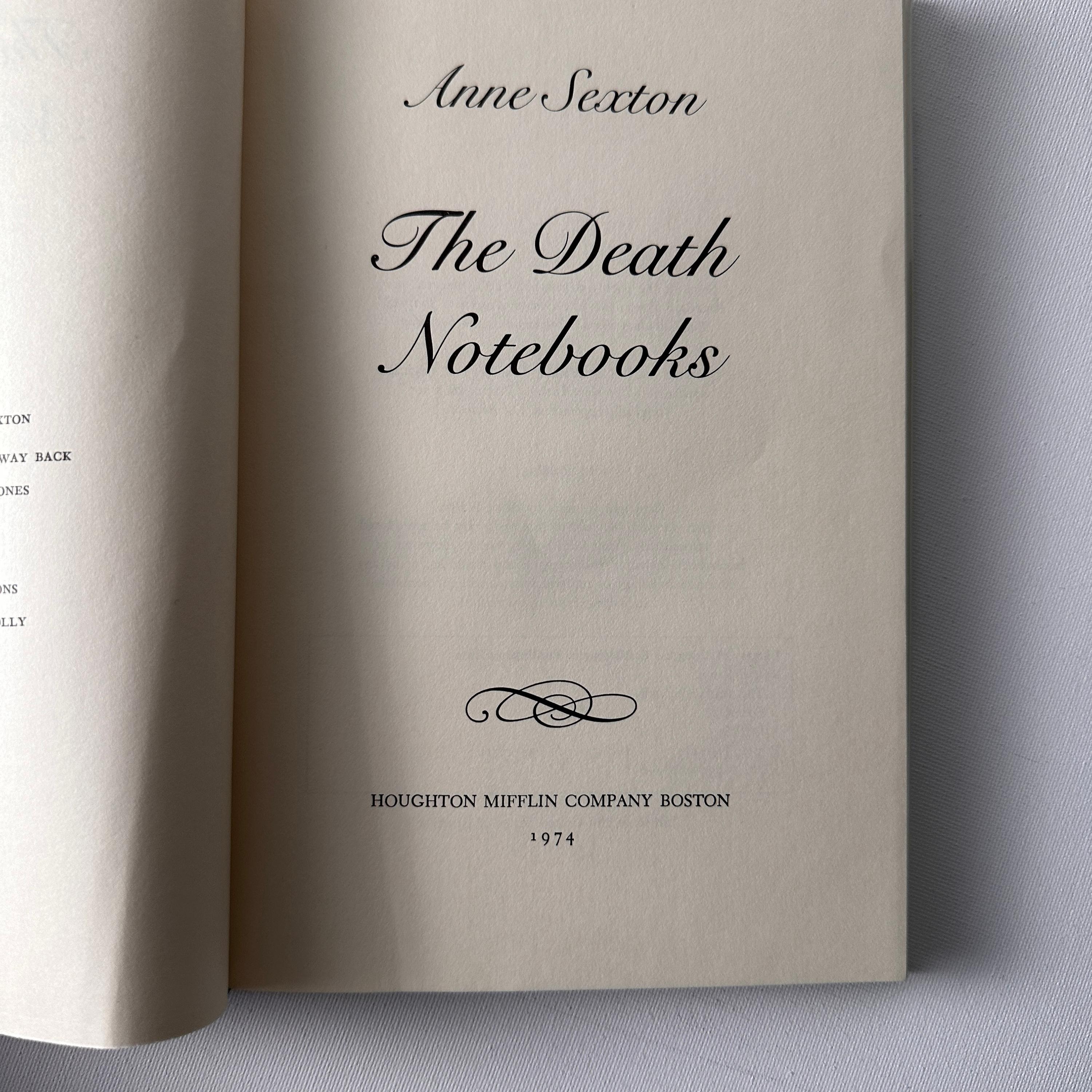 Paper Anne Sexton Signed Galley & First Edition, The Death Notebooks For Sale