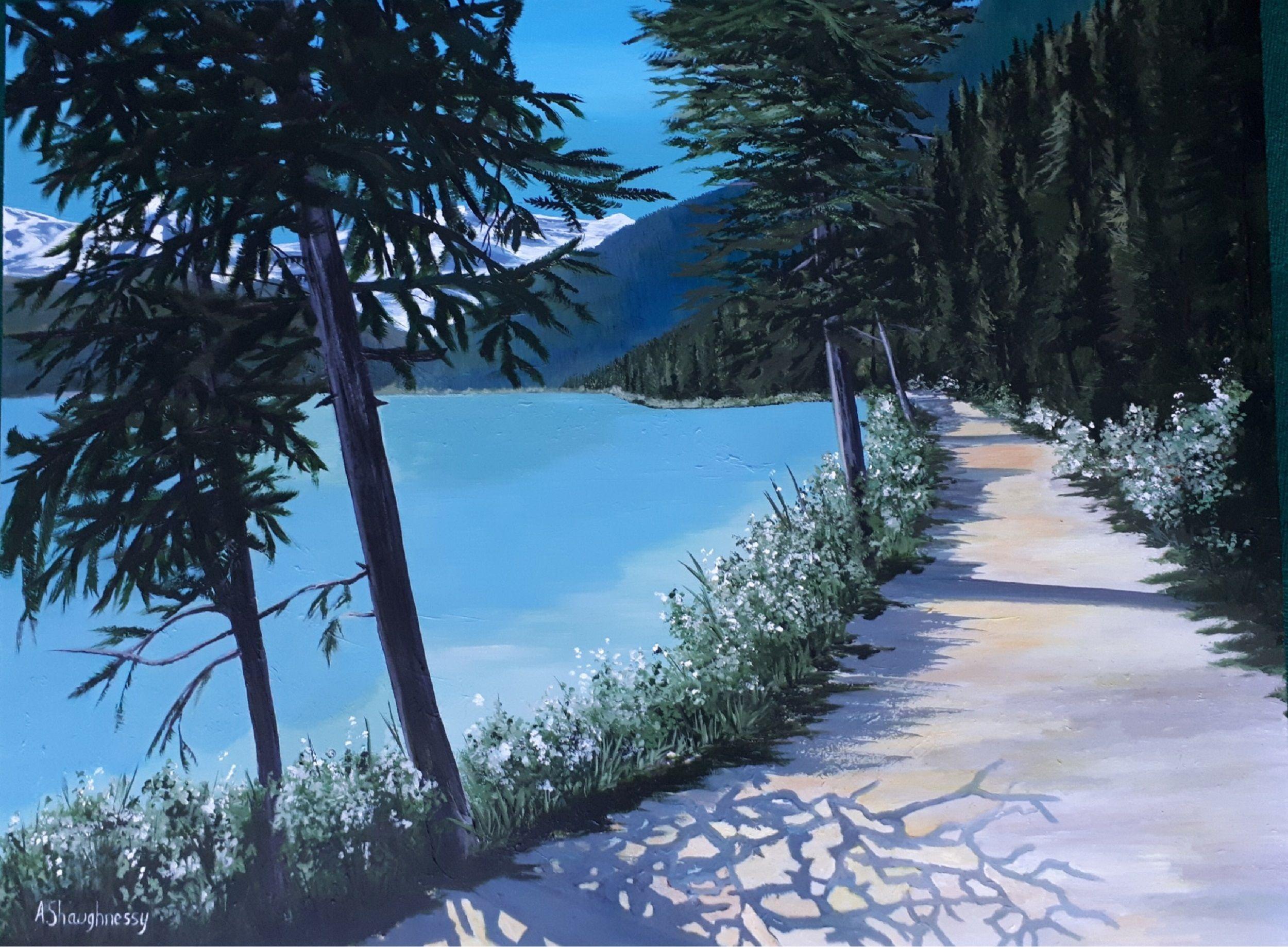 Anne Shaughnessy Mountains and Sky, Painting, Acrylic on Canvas For