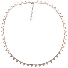 Collana a triangolo con diamanti in oro rosa Anne Sisteron