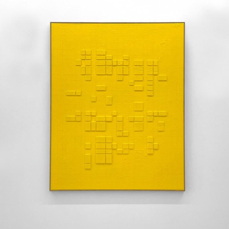 Yellow Conjunction (0816) - Mixed Media Art by Anne-Sophie Øgaard 