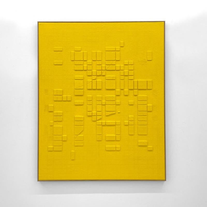 Yellow Conjunction (0817) - Mixed Media Art by Anne-Sophie Øgaard 