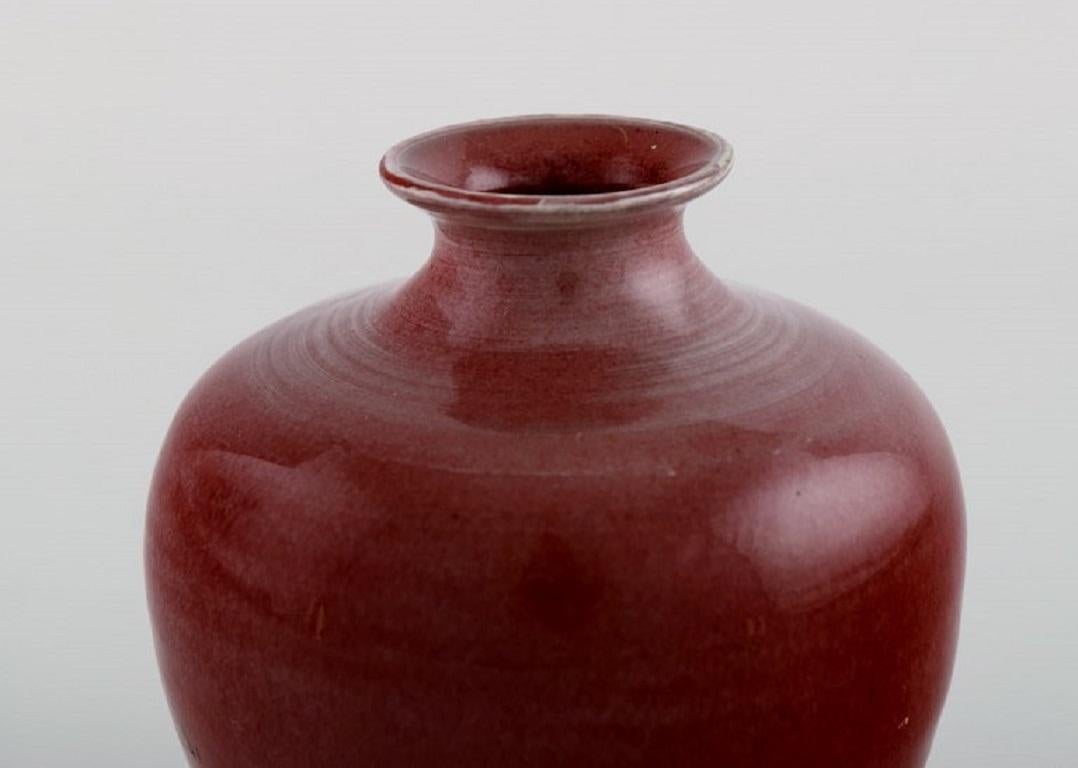 Scandinavian Modern Anne-Sophie Runius, Sweden, Unique Vase in Glazed Stoneware