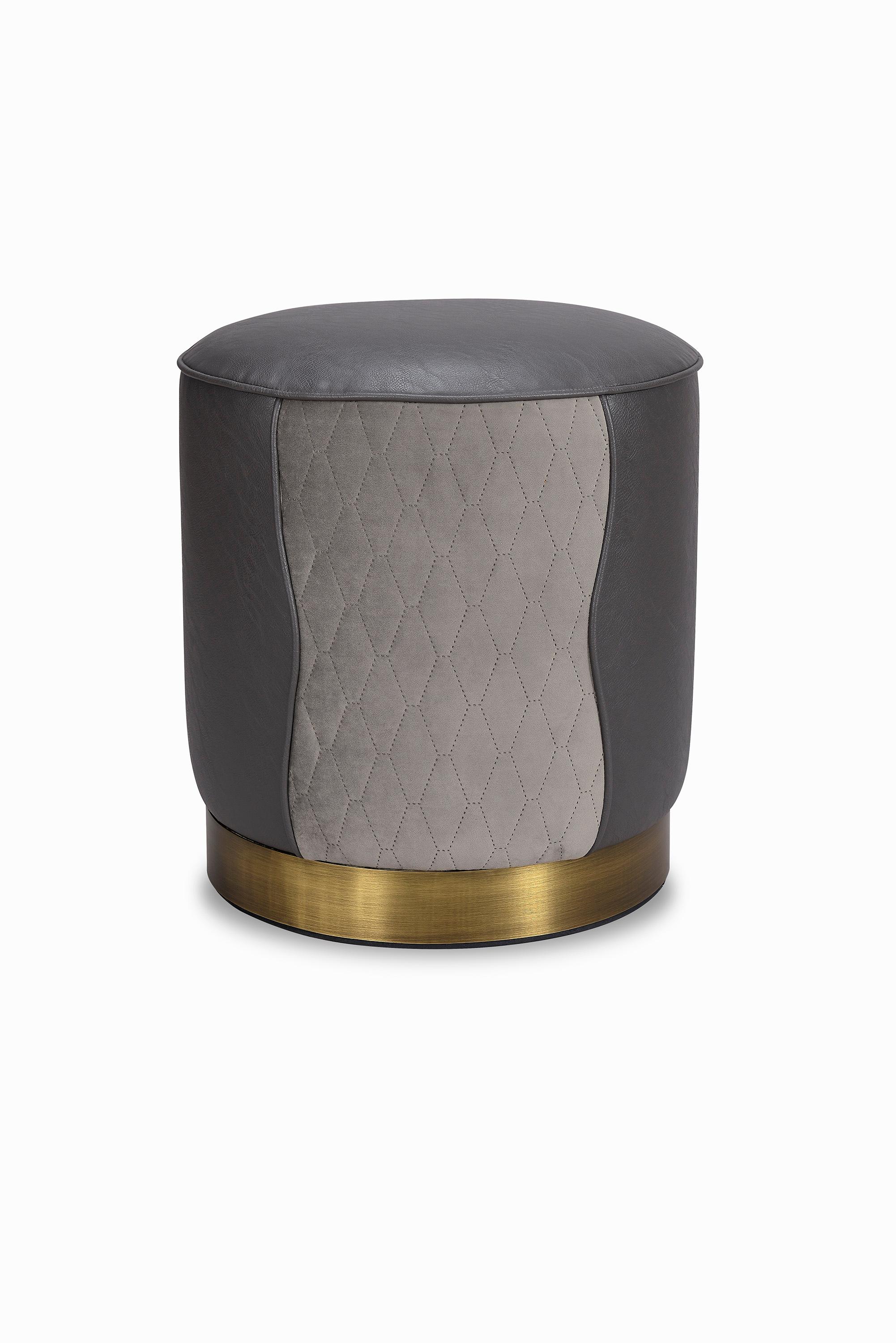 Portuguese Anne Stool with Brushed Copper For Sale