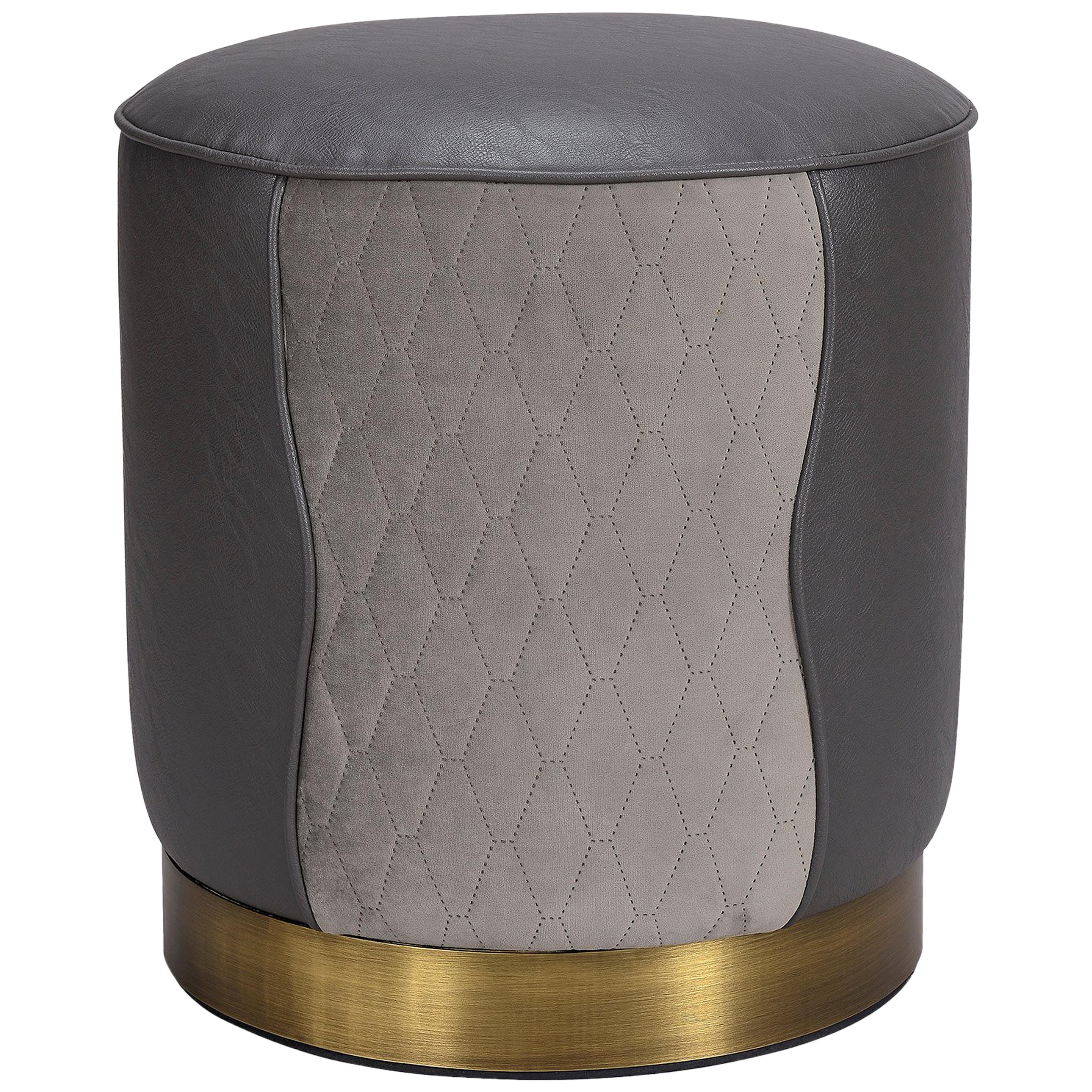 Anne Stool with Brushed Copper For Sale